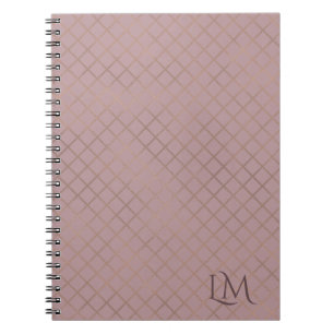 Hair Stylist Blush & Gol Monogram Feminine Notebook