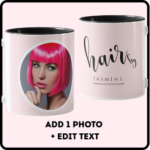 Hair Stylist Blush Pink Photo Elegant Coffee  Mug