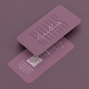 Hair Stylist Braids Barber Dusty Mauve Modern Business Card