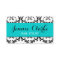Hair Stylist Business Card Damask Blue