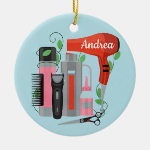 Hair Stylist Ceramic Ornament
