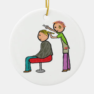 Hair Stylist Ceramic Ornament