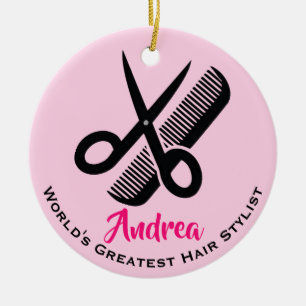 Hair Stylist Ceramic Ornament