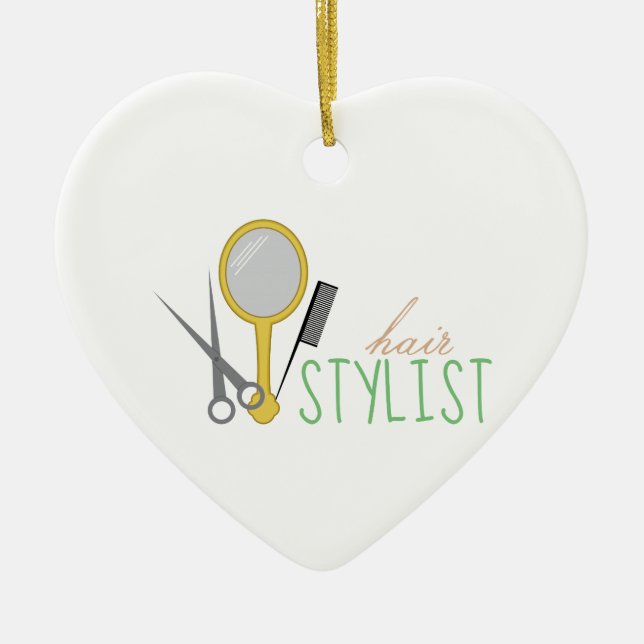 Hair Stylist Ceramic Tree Decoration (Front)