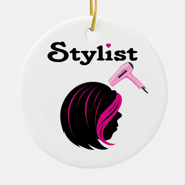 Hair Stylist Ceramic Tree Decoration (Front)
