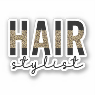 Hair Stylist Cheetah Typography Hairdresser Gift