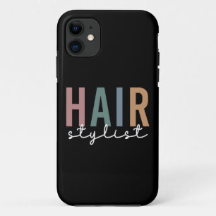 Hair Stylist Cheetah Typography Hairdresser Gift iPhone 11 Case