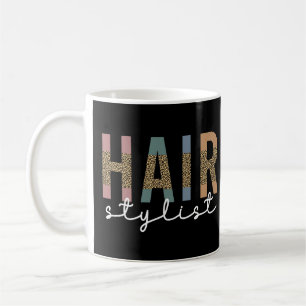 Hair Stylist Cheetah Typography Hairdresser Gift Coffee Mug