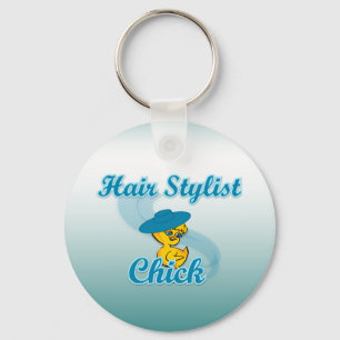 Hair Stylist Chick #3 Key Ring