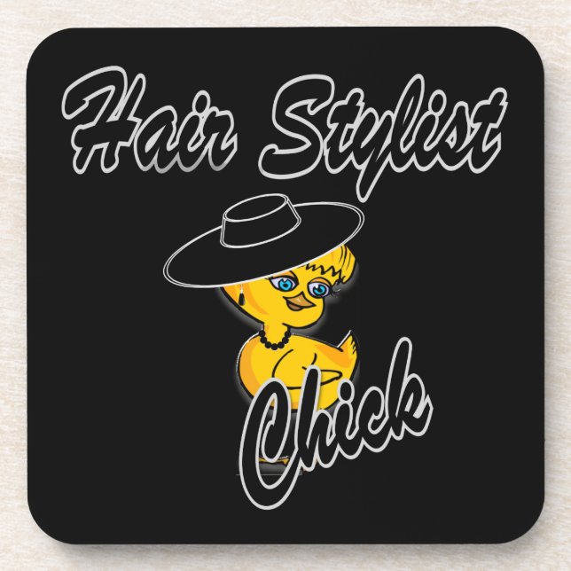 Hair Stylist Chick #4 Coaster (Front)