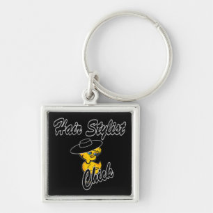 Hair Stylist Chick #4 Key Ring