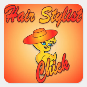 Hair Stylist Chick #5 Square Sticker