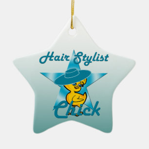 Hair Stylist Chick #7 Ceramic Tree Decoration