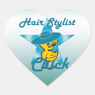 Hair Stylist Chick #7 Heart Sticker