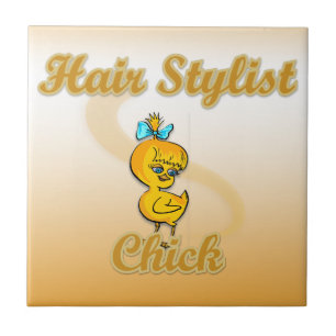 Hair Stylist Chick Ceramic Tile