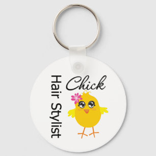 Hair Stylist Chick Key Ring