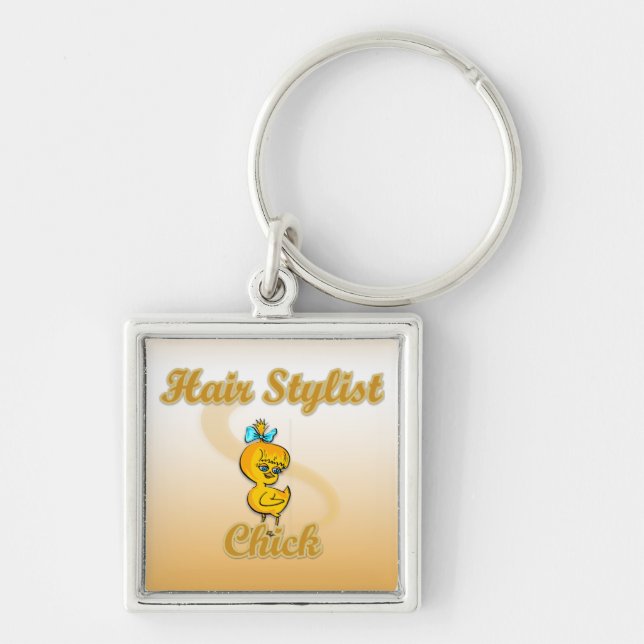Hair Stylist Chick  Key Ring (Front)