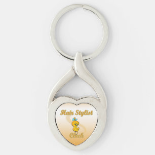 Hair Stylist Chick Key Ring