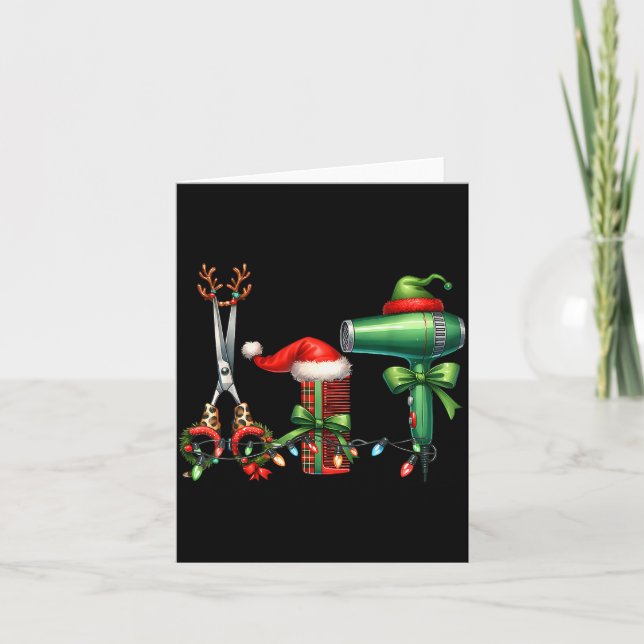 Hair Stylist Christmas Hairdresser Licensed Hairas Card (Front)