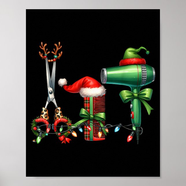 Hair Stylist Christmas Hairdresser Licensed Hairas Poster (Front)