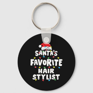 Hair Stylist Christmas Santa's Favourite Funny Gif Key Ring