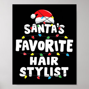 Hair Stylist Christmas Santa's Favourite Funny Gif Poster