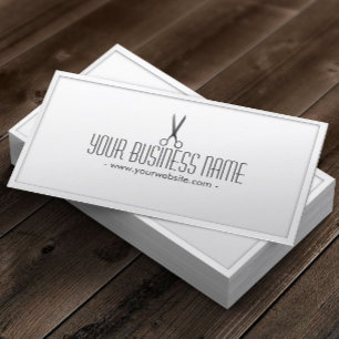 Hair Stylist Classy White Scissor Hair Salon Business Card