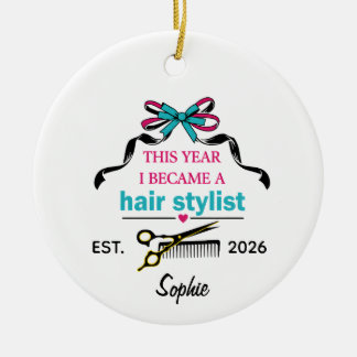 Hair Stylist,Custom Hair School Graduation Ceramic Ornament