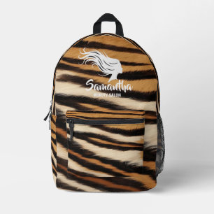 Hair Stylist Custom Name Tiger Print Salon Bag