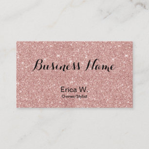 Hair Stylist Custom Photo Rose Gold Glitter Business Card