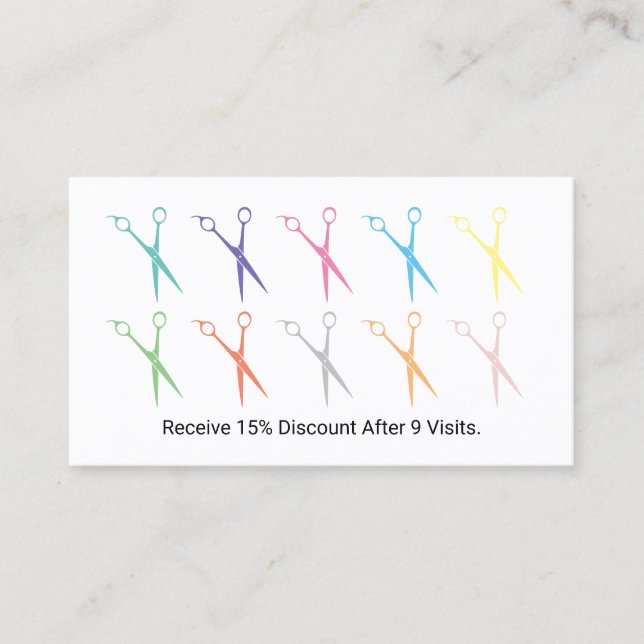 Hair Stylist Cute Colour Scissors Salon Loyalty (Front)