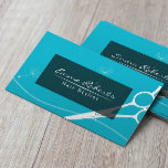 Hair Stylist Dandelion & Scissor Modern Turquoise Business Card<br><div class="desc">Hair Stylist Dandelion & Scissor Modern Turquoise Business Cards.</div>