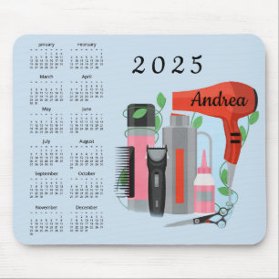 Hair Stylist Design 2025 Calendar  Mouse Pad