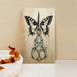 Hair Stylist Elegant Butterfly & Scissor Vintage Business Card
