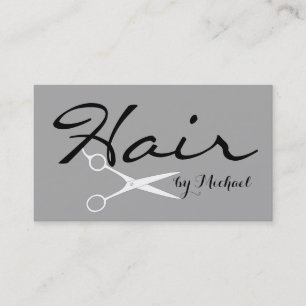 Hair Stylist Elegant Dark Medium Grey Background Business Card