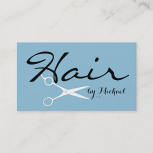 Hair Stylist Elegant Dark Sky Blue Background Business Card