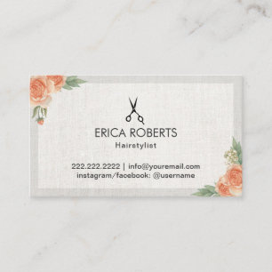 Hair Stylist Elegant Floral Appointment Card