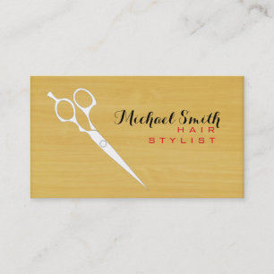 Hair Stylist Elegant Gold Wood Grain Background #3 Business Card