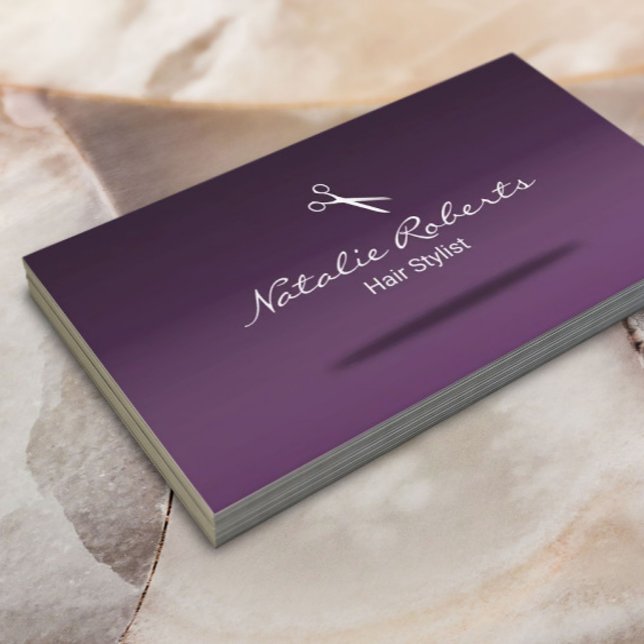 Hair Stylist Elegant Lavender Hairstylist Salon Business Card (Creator Uploaded)