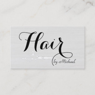 Hair Stylist Elegant Modern White Wood #2 Business Card