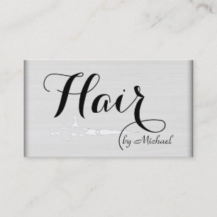 Hair Stylist Elegant Modern White Wood Business Card