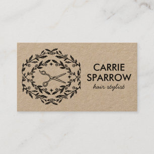 Hair Stylist Elegant Mystical Rose Vines Kraft Business Card