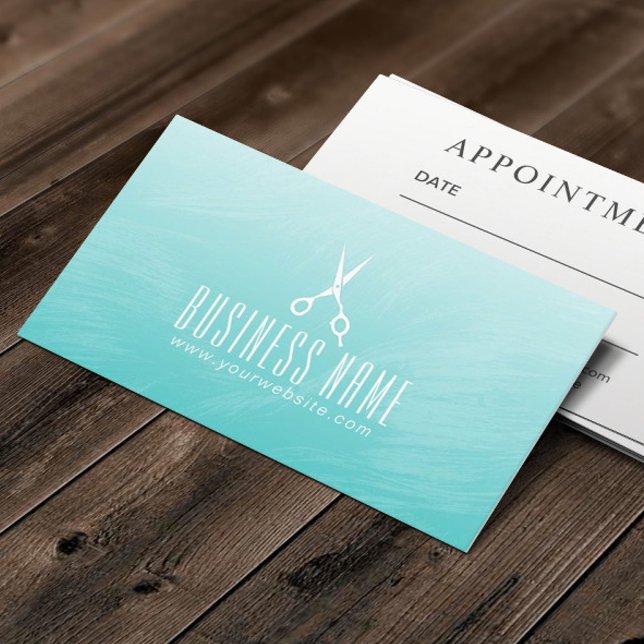 Hair Stylist Elegant Teal Watercolor Appointment (Creator Uploaded)