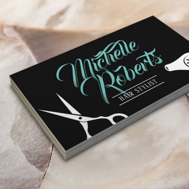 Hair Stylist Elegant Typography Beauty Salon Business Card (Creator Uploaded)