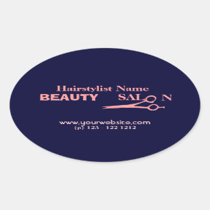 Hair Stylist Fashion Beauty Salon & Spa Oval Sticker