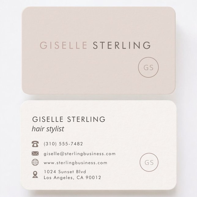 Hair Stylist Feminine Professional Business Card (Creator Uploaded)