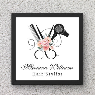 hair stylist floral Scissors stylish beauty salon Poster