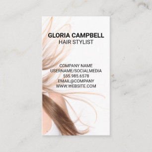 Hair Stylist Flowing Hair in the Wind Business Card