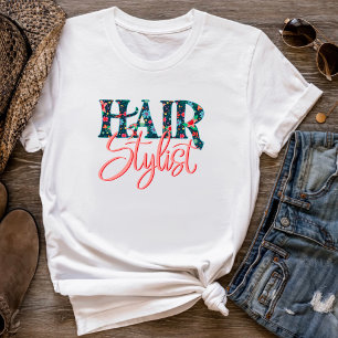 Hair Stylist Fun Flower Print Inspirivity T-Shirt