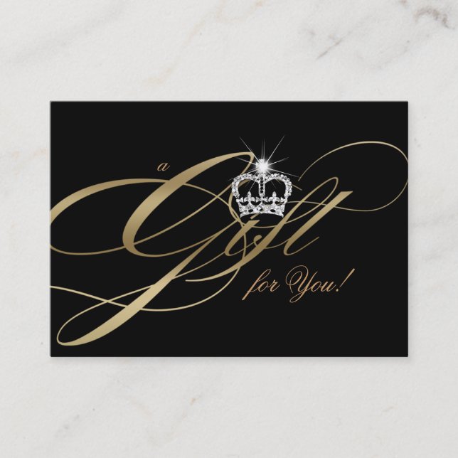 Hair Stylist Gift Certificate Gold Jewellery Crown (Front)